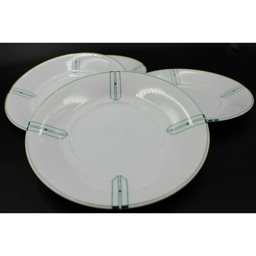 Swid Powell Cityline Chicago by Gwathmey Siegel Green Saucers Set of 4